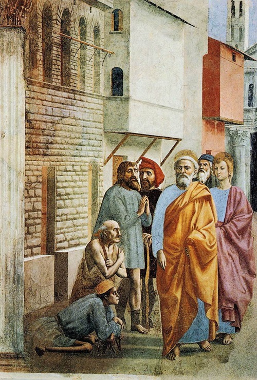 San Pietro risana i malati, Cappella Brancacci, Masaccio 1425